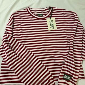 Daily Drills Red and White Striped Shirt